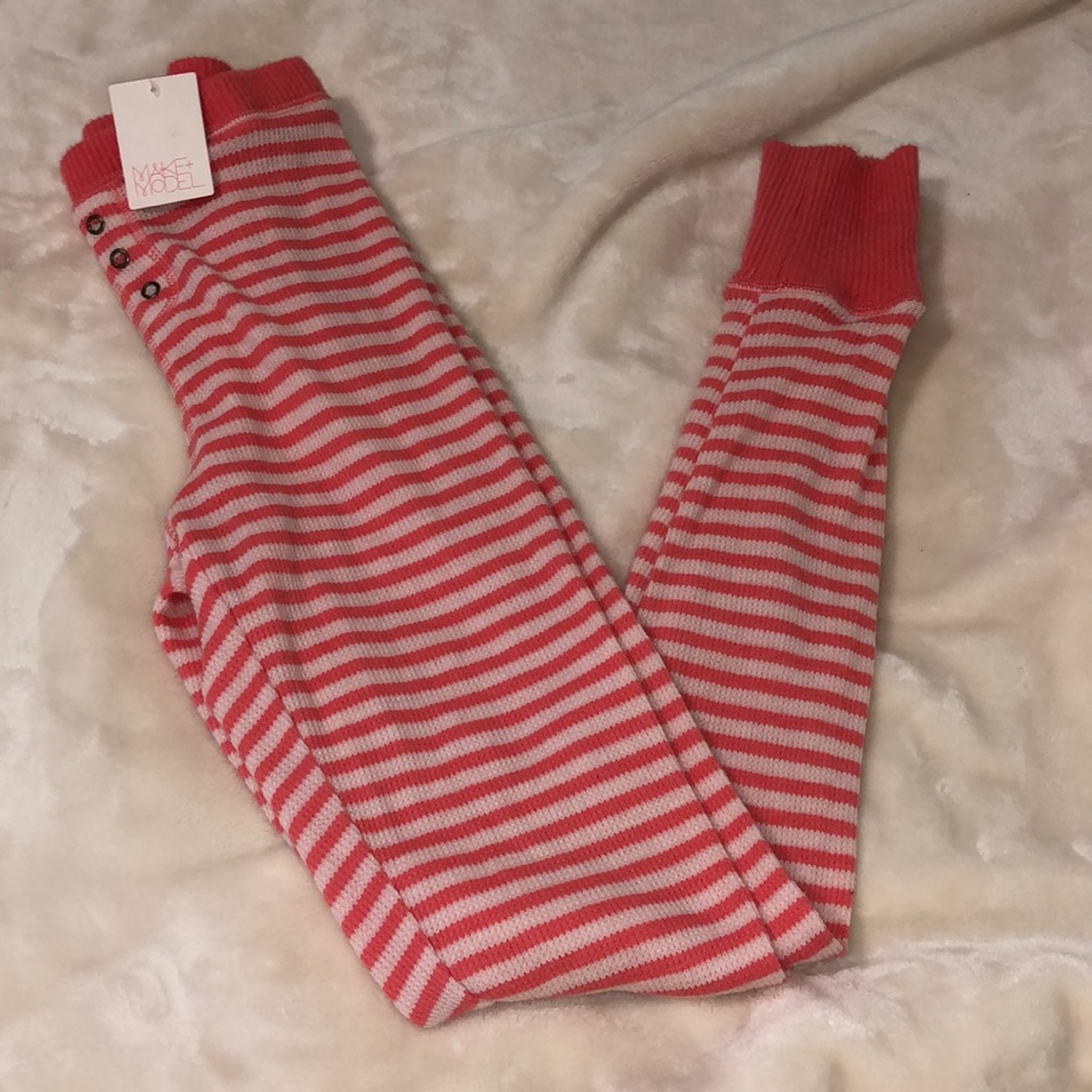 NEW MAKE + MODEL pajama stripe pants